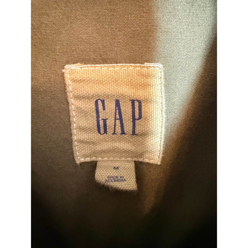 GAP Utility Jacket Women Medium Olive Green Cotton Military Field Coat - Picture 2 of 6